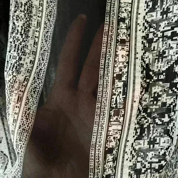 INC International Concepts Black Vertical Stripes Sheer Tunic women’s medium - Picture 8 of 12